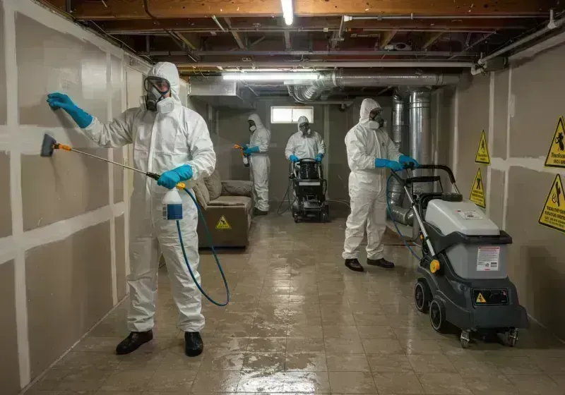 Basement Moisture Removal and Structural Drying process in Barnhart, MO